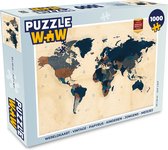 Puzzel Wereldkaart - Vintage - Papyrus - Kinderen - Jongens - Meisjes - Legpuzzel - Puzzel 1000 stukjes volwassenen