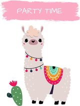 Uitnodigingen kinderfeestje - 10 stuks - uitnodigen feestje alpaca - uitnodiging kinderfeestje - uitnodigingen meisje - Twistgeschenken