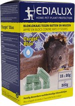 Edialux Target Bloc 300gram tegen ratten en muizen - Vochtbestendige blokken - Muizengif - Rattengif - Blokken tegen muizen - Blokken tegen ratten - Gif tegen ongedierte