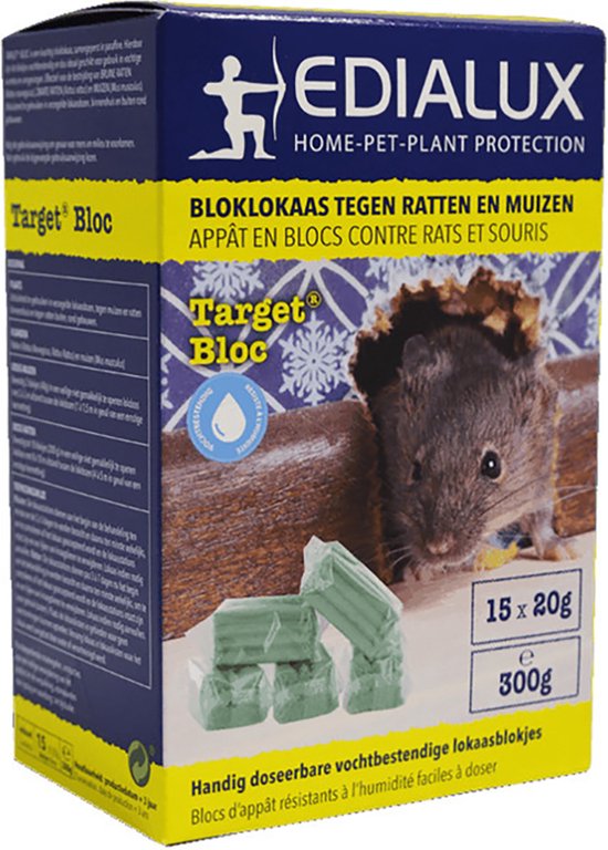 Edialux Target Bloc 300gram contre les rats et les souris - Blocs