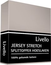 Livello drap housse Jersey surmatelas fendu Stone 180x200/210