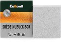 Collonil Suèede Nubuck Box verpakking met een grijs reinigingsblok.