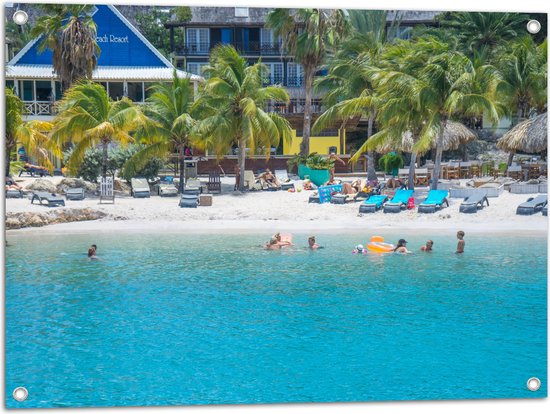 WallClassics - Poster de jardin - Baie touristique avec Water claire - 80 x 60 cm Photo sur poster de jardin (décoration murale pour extérieur et intérieur)