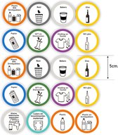 Ensemble d'autocollants d'icônes de recyclage de 20 autocollants de symboles.