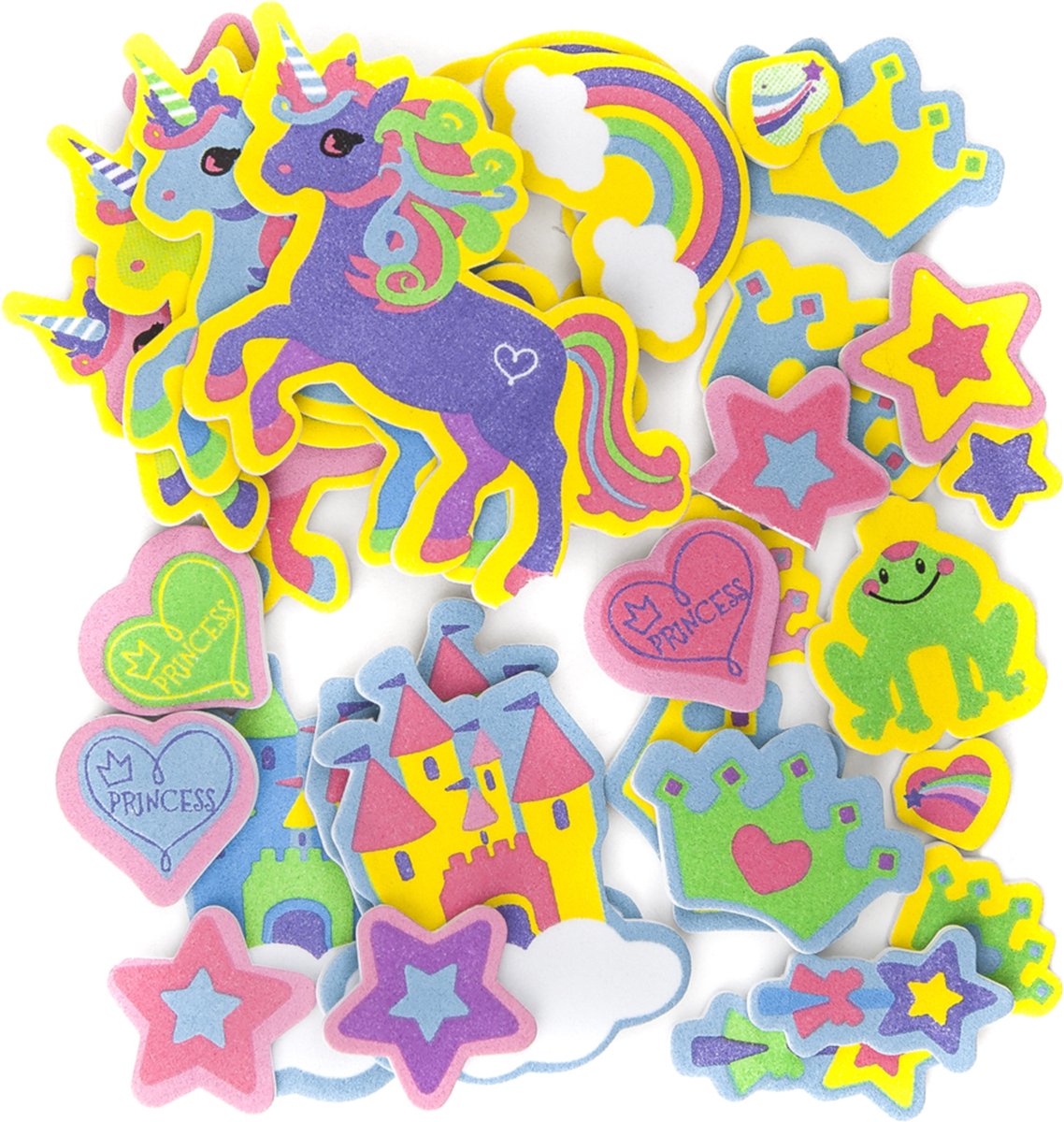 50 Foam Stickers Unicorns | Knutselstickers Eenhoorns | Knutselen Meisjes, Knutselstickers, Knutselen Kinderen | Unicorn Foamstickers | Kleuter Stickers | Kinderstickers | Eenhoorn Stickers voor Kinderen | Hobbystickers