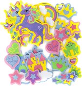 50 Foam Stickers Unicorns - Knutselstickers Eenhoorns - Knutselen Meisjes - Knutselsticker - Knutselen Kinderen - Unicorn Foamstickers - Kleuter Stickers - Eenhoorn Stickers voor Kinderen - Hobbystickers