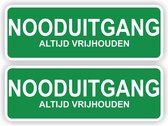 Nooduitgang deur stickers set 2 stuks.