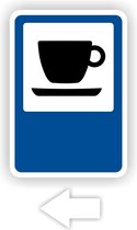 Koffie terras wegwijzer verkeersbord sticker