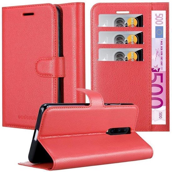 HAONANDE Portemonnee Klaphoes Voor Google Pixel 4A, Lederen Flip Folio Telefoonhoesje Wallet Case met RFID blokkering Kaartsleuven Magnetisch, Standaard Beschermhoes Rood