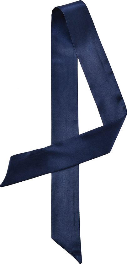 Emilie Scarves - sjaal - satijn - haarsjaal - lint handtas - donkerblauw