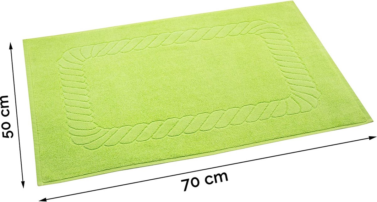 Zollner set van 2 badmatten, 100% katoen, ca. 50x70 cm, 600 gsm, wit