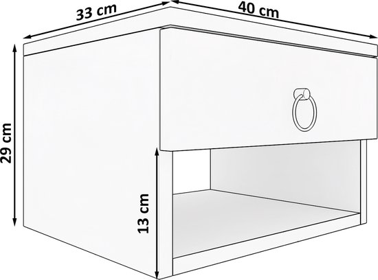 Clip-On Loft Nachtkastje, Zwevend Nachtkastje met Kabelmanagement - 32x23cm Wit, Ultrastevig Nachtkastje voor Stapelbedden & Studentenkamers, Universeel als Salontafel, Opbergruimte