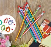 LUX- 25 uitdeelcadeau - Flexibele potloden-uitdeel speelgoed- Buig potloden- uitdeelcadeautjes voor kinderen-potloden met gum kinderen-traktatie- 25STUKS flexibel potloden