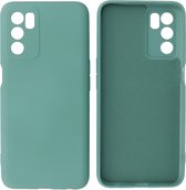 Hoesje Geschikt voor OPPO A16 - Fashion Telefoonhoesje Backcover - Siliconen Hoesje - Donker Groen