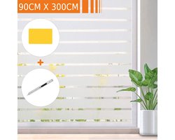 Simple Fix Raamfolie - 90x300cm - Decoratiefolie - Plakfolie - Anti Inkijk - Statisch - Isolerend -  Gestreept