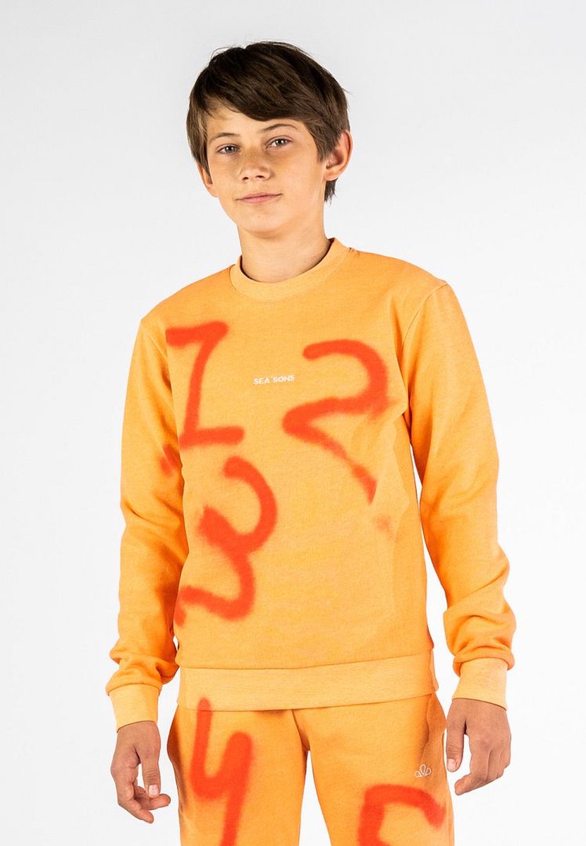 SEA'SONS - Kleurveranderend - Sweater - Oranje-Rood - Maat 128 (SEASONS - Kleur veranderend)