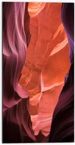 WallClassics - Dibond - Antelope Canyon Ravijn - 50x100 cm Foto op Aluminium (Wanddecoratie van metaal)