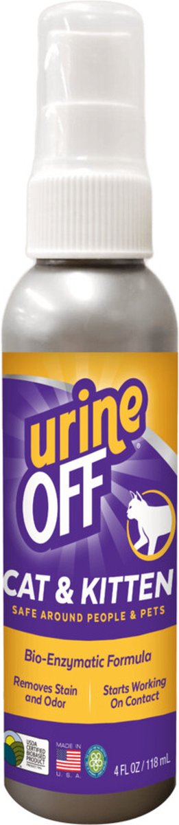 Urine Off Kat - Kitten Urine Vlek en Geurverwijderaar - Spray - 118 ml