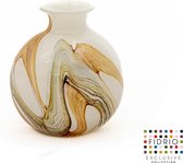Design vaas BOLVASE WITH NECK - Fidrio BEACH - glas, mondgeblazen bloemenvaas - diameter 11 cm