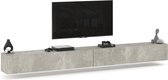 AZ Home Tv Kast Young 300 cm Grijs Betonlook Tv Meubel Hangend Kast Zwevend Woonkamer