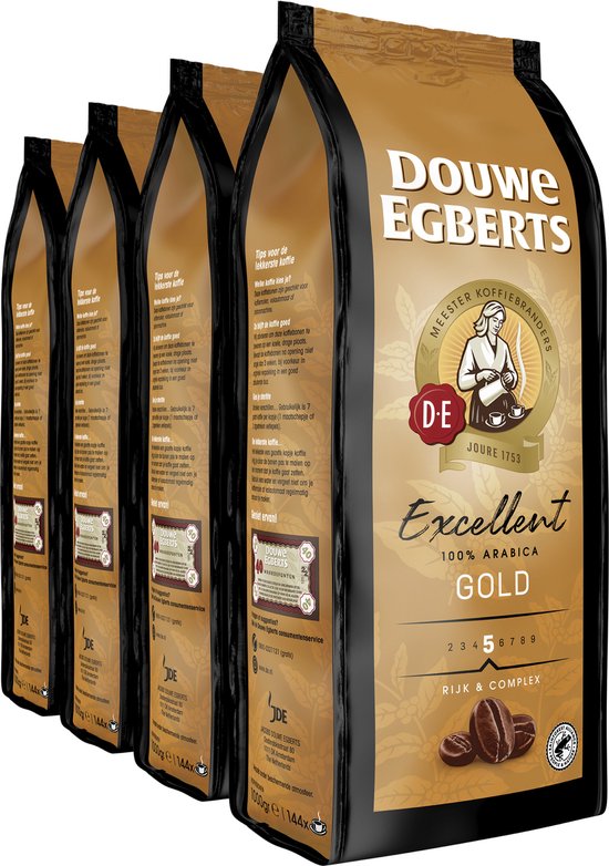 Douwe Egberts Excellent Gold Koffiebonen - Intensiteit 5/9 - 4 x 1000 gram