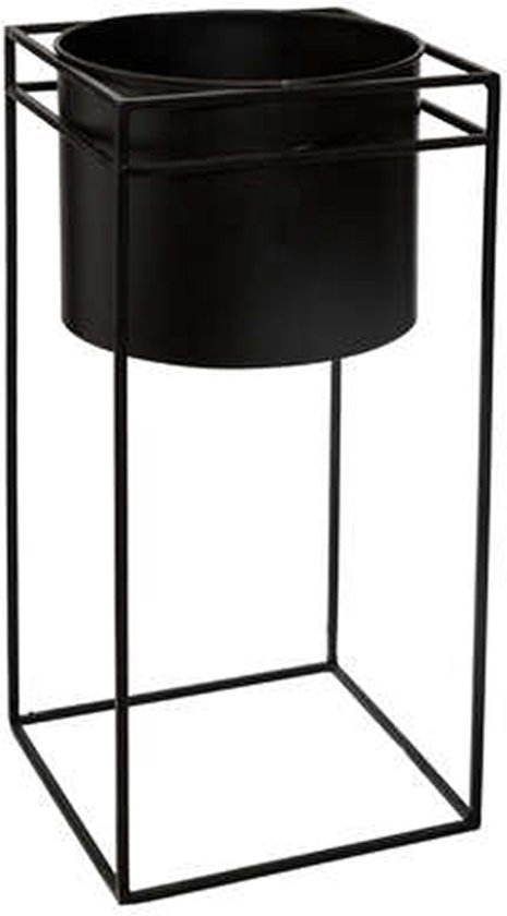 Jardinière sur pied Atmosphera Métal Zwart 16x16x25CM - lot de 2
