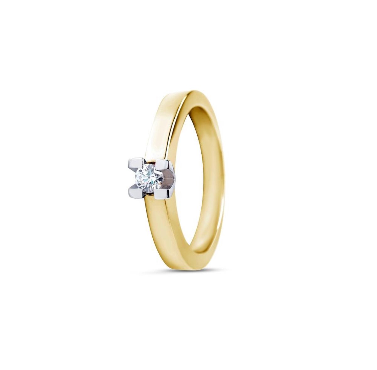 Ring - dames - geelgoud - witgoud - 14 karaat - diamant - R&C RIN0012L - uitverkoop van Juwelier Verlinden St. Hubert – €2569,= voor €1595,=