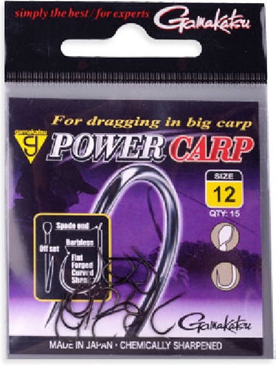 Gamakatsu Power Carp Flatted Eye Barbless #12 van Gamakatsu — afbeelding 2