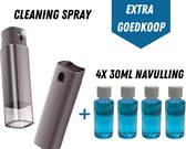 cleaning spray - inclusief 4x 30ml navulling - scherm reiniger - cleaningkit - schoonmaakset - schermen schoonmaken - 2 in 1