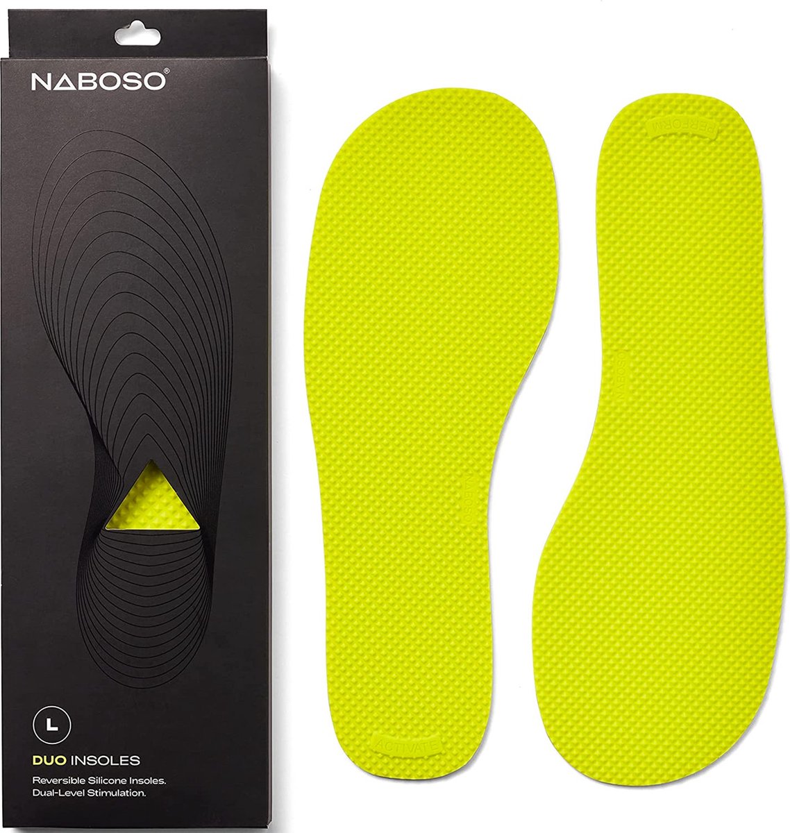 Naboso DUO Inlegzolen - Maat 38,5 tm 43 - Dubbelzijdige Zooltjes met Textuur - Silicone Inlegzolen ter Bevordering van Energie en Wendbaarheid