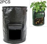 2 STUKS 7 Gallons Aardappel Planten PE Zakken Groente Planten Kweektassen Boerderij Tuinbenodigdheden, Afmeting: 30cm x 35cm (Zwart)