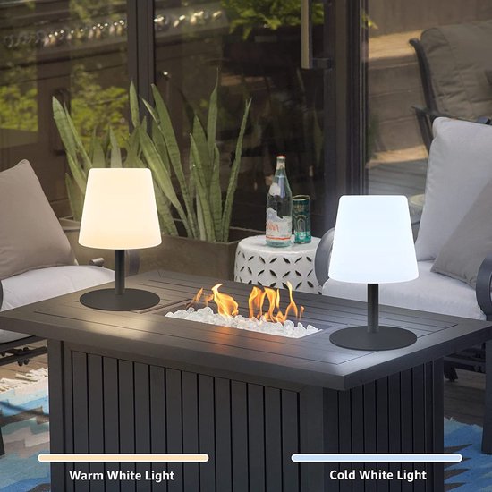 Hapfish LED draadloze oplaadbare tafellamp, 3000mAh draadloze lamp, dimbaar, 3 kleurmodi, metalen nachtlampje, voor buiten, restaurant, slaapkamer, nachttafeltje