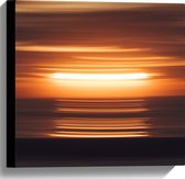 WallClassics - Canvas - Wazige Zonsondergang - 40x40 cm Foto op Canvas Schilderij (Wanddecoratie op Canvas)