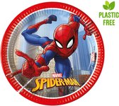 Kartonnen Bordjes Spider-Man 19.5 cm 8 stuks - Wegwerp borden - Feest/verjaardag/BBQ borden