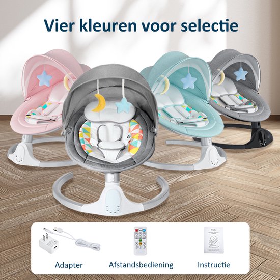Lionelo Mell - Wipstoel - elektrische schommelstoel - met melodieën - tot 9 kg | Pakske
