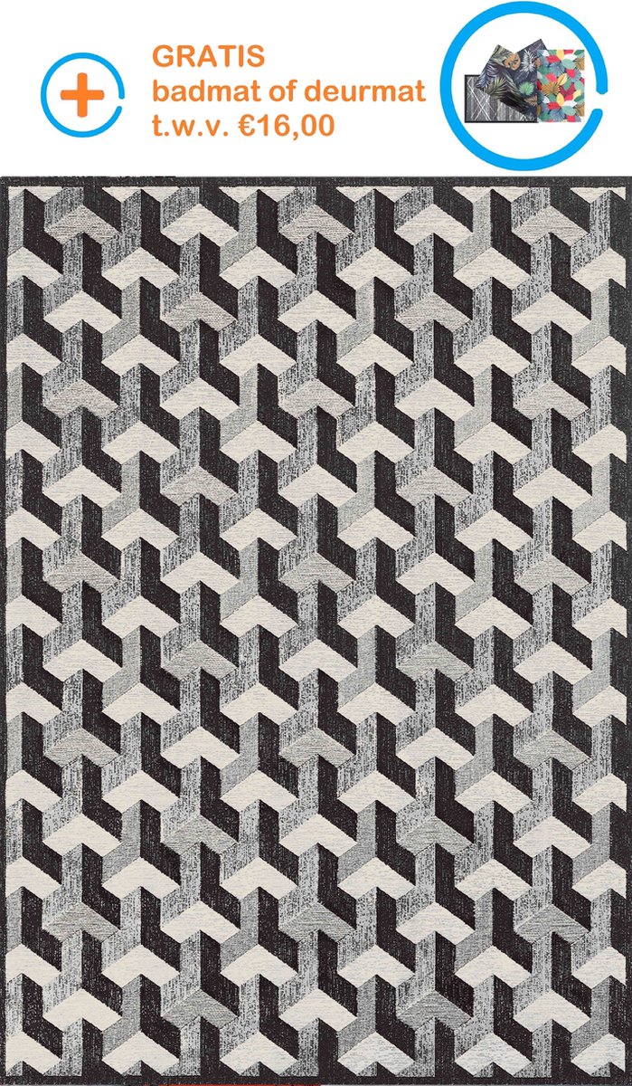 FOTAPIJT - MD21076 - Abstract - Bedrukt tapijt - Vloerkleed - Antislip - Wasbaar - 160x230 cm - 9 mm - Polyester