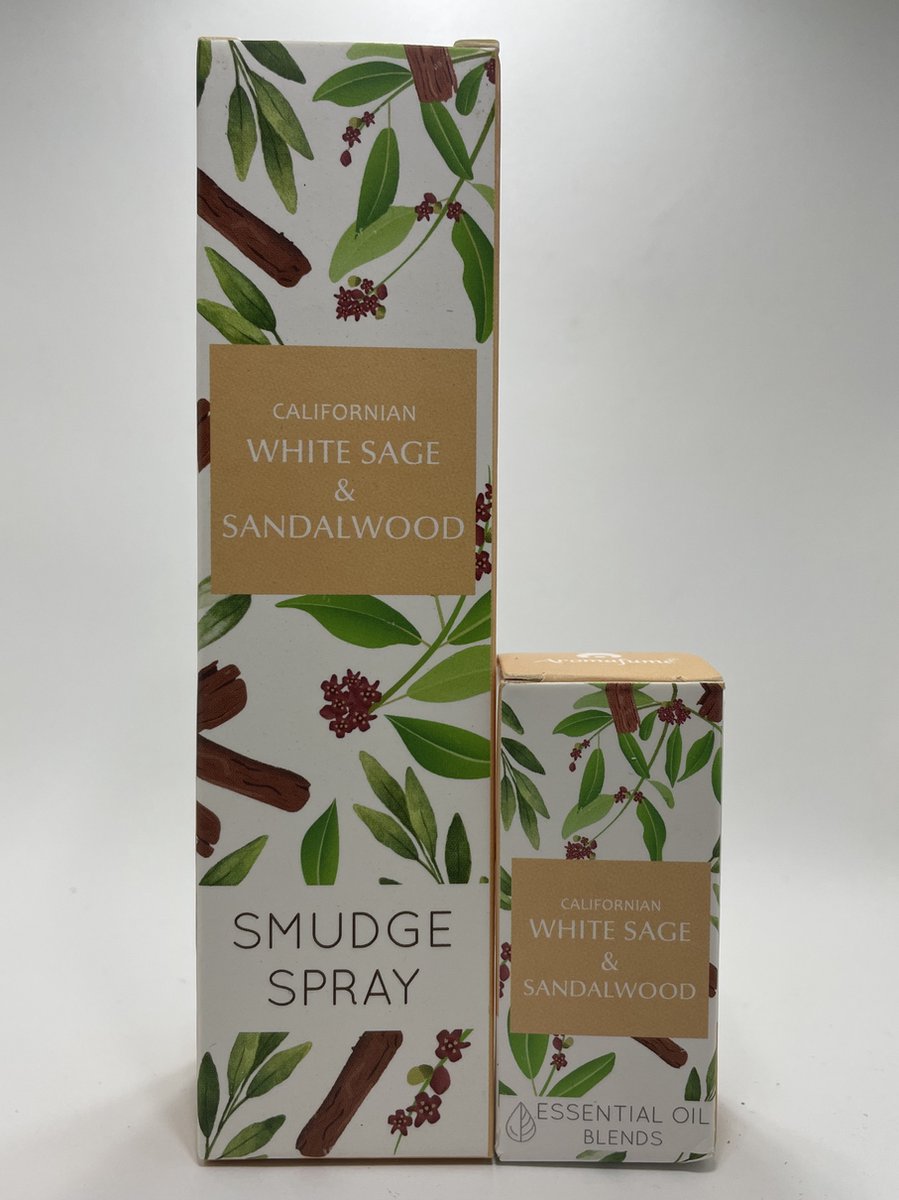 Aromafume Smudge spray en Olie White Sage & Sandelwood