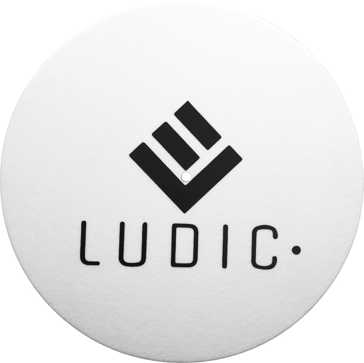 Ludic Anti-static Logo Felt slipmat White NOstatic LP Mat