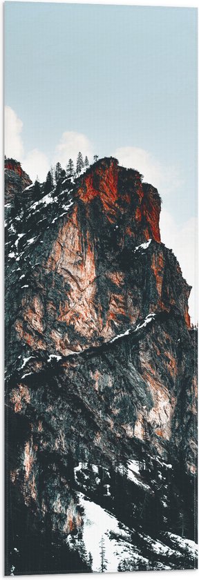 WallClassics - Drapeau - Sommets de montagne avec neige - Photo 30x90 cm sur drapeau en polyester
