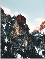 WallClassics - Poster Glossy - Mountain Peaks with Snow - 30x40 cm Photo sur Papier Poster avec Finition Brillante