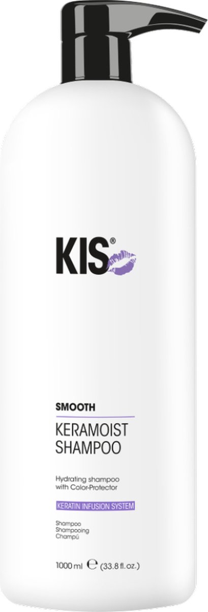 KIS Keramoist Shampoo-1000 ml met pomp - Normale shampoo vrouwen - Voor Alle haartypes - 1000 ml met pomp