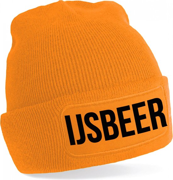 Bonnet ours polaire Bellatio Decorations - unisexe - taille unique - orange - bonnet d'hiver