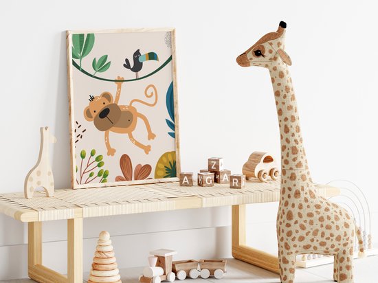 No Filter Ensemble d'affiches pour chambre d'enfant - 3 pièces - Affiches d'animaux Safari - 21x30 cm (A4) - Décoration Chambre de bébé - bohème