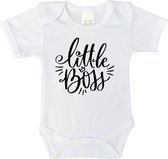 Romper - Little boss - maat: 56 - korte mouwen - kleur: wit - 1 stuks