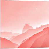 WallClassics - Acrylglas - Roze Bergen - 80x80 cm Foto op Acrylglas (Met Ophangsysteem)