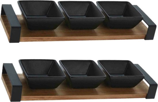 Staub Servierbrett für 3 Mini Cocottes in schwarz - DE