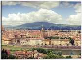 WallClassics - Dibond - Uitzicht over Florence - Italië - 40x30 cm Foto op Aluminium (Wanddecoratie van metaal)