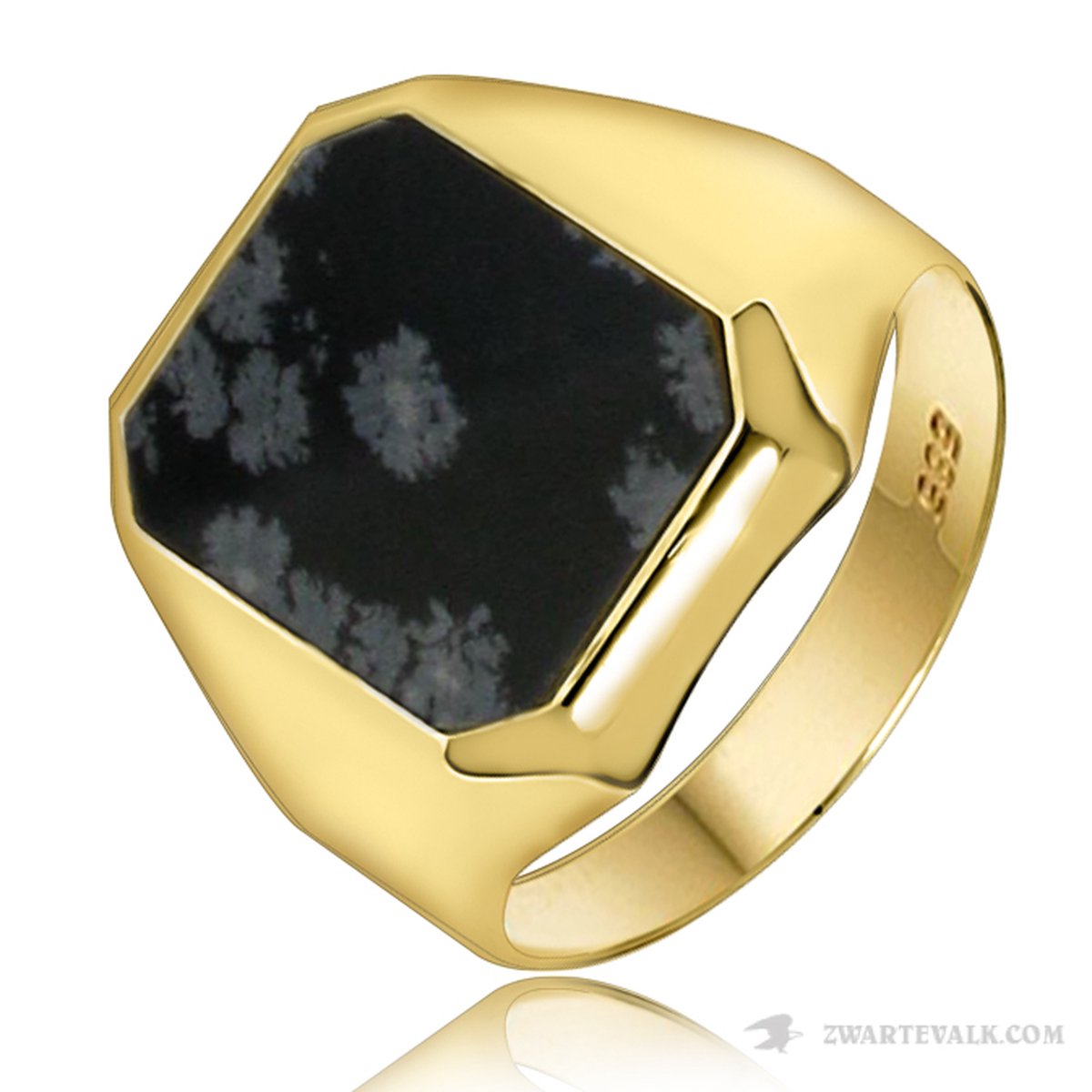 Juwelier Zwartevalk - 14 karaat gouden ring met onyx 125542/19