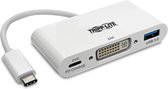 Tripp-Lite U444-06N-DU-C USB 3.1 Gen 1 USB-C to DVI Adapter with USB-A and USB-C PD Charging Ports, Thunderbolt 3 Compatible, 1080p TrippLite