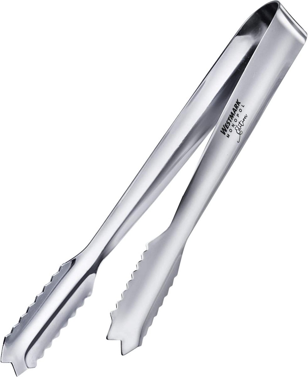 Westmark IJsblokjes-/suiker-/serveertang, Monopoly-editie, lengte: 18 cm, roestvrij staal, Arctica, zilver, 62763360